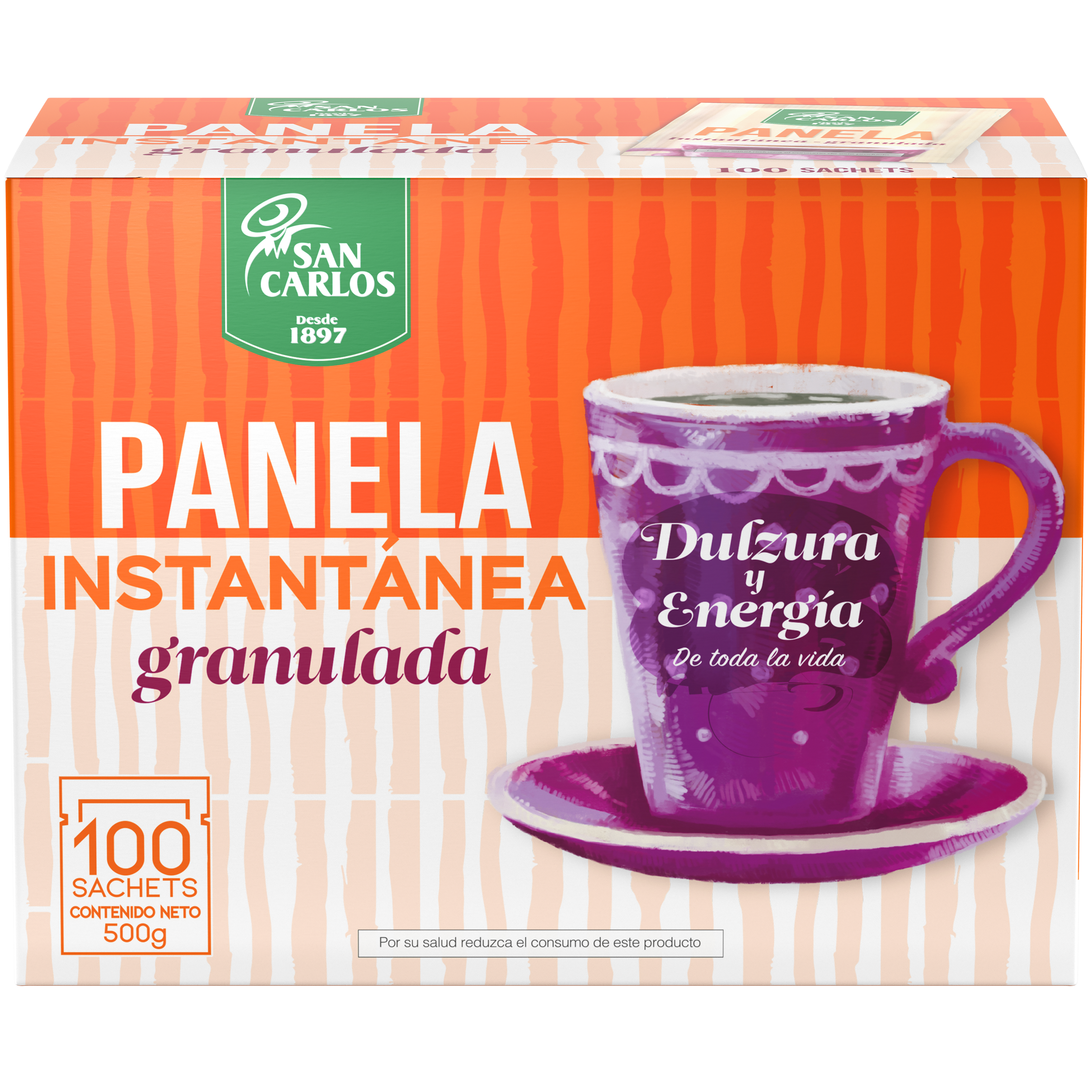 Panela Instantánea Granulada San Carlos 100 sachets