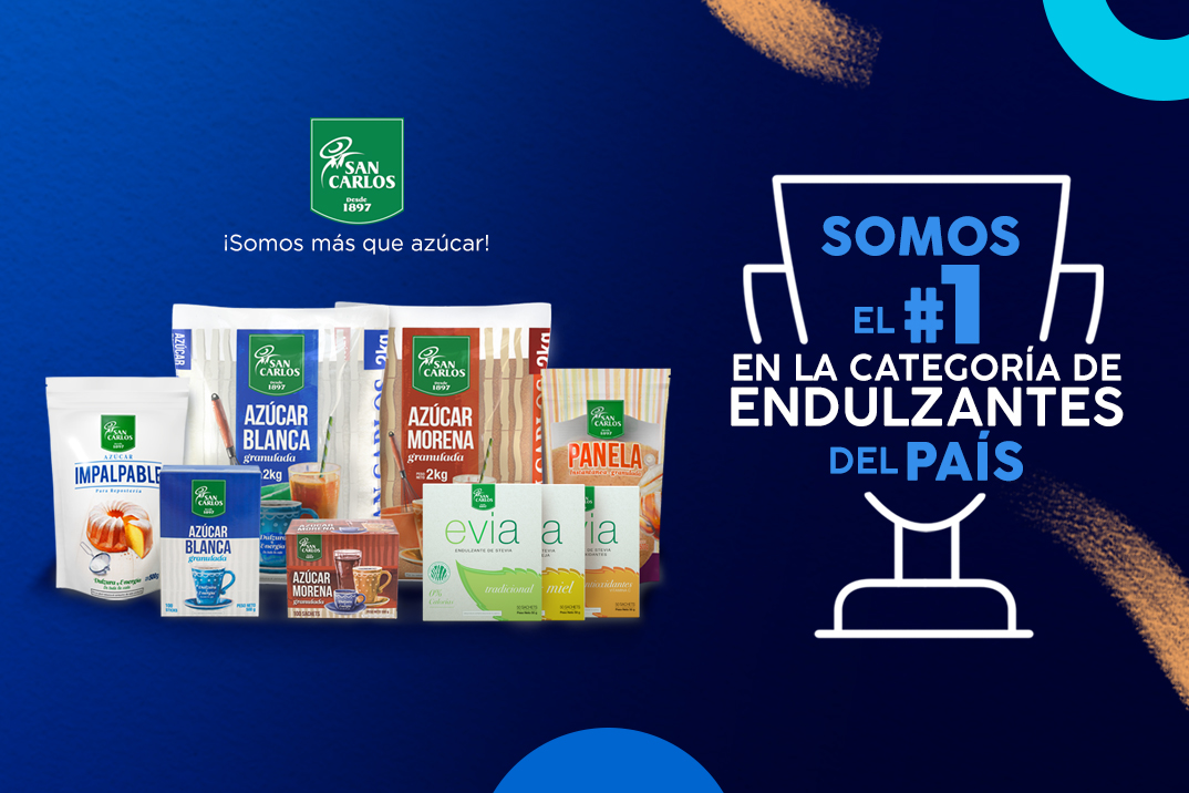 Azúcar San Carlos se posiciona como la marca Nro. 1 en la categoría de endulzantes del país