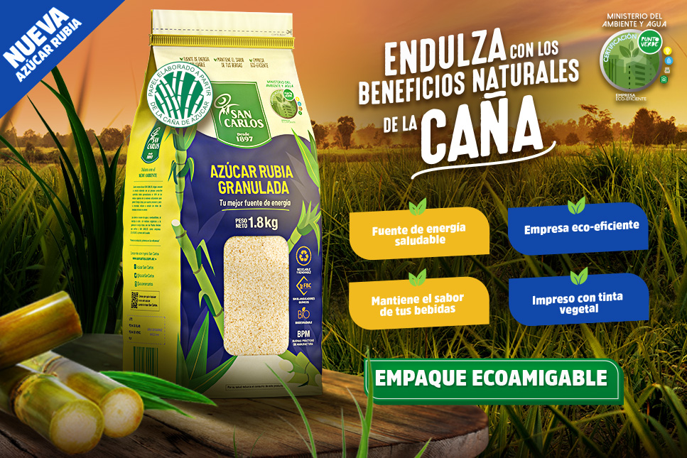 INGENIO SAN CARLOS APUESTA POR UN PRODUCTO INNOVADOR Y DE ENVASE HECHO A BASE DE CAÑA DE AZÚCAR